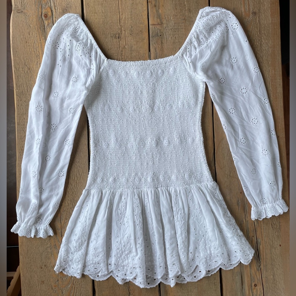 Love Shack Fancy Jayce White Medium Dress - worn once for a photo shoot